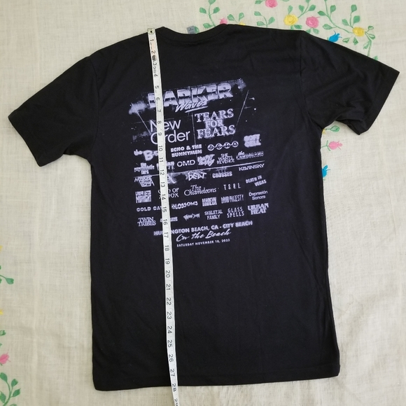 NWOT Darker Waves Festival Tears For Fear blk S/S V-neck t-shirt - Picture 10 of 11